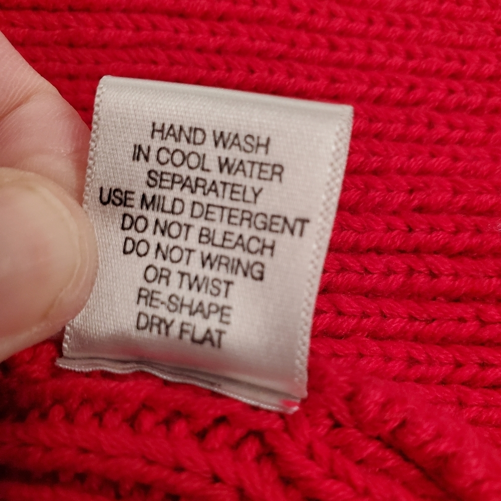 Women's Leo & Nicole Cotton knit cardigan. Red. MED - Picture 7 of 12